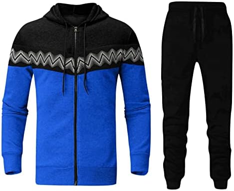 Машка дво-парчиња сет јакна костум за панталони шари за зашивање патенти за џемпери со качулки за велосипедисти дожд за мажи за мажи