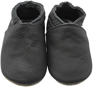 Syoyo бебе меко ѓон предвекари бебешки мали деца чевли кожа новороденчиња чевли темно сива