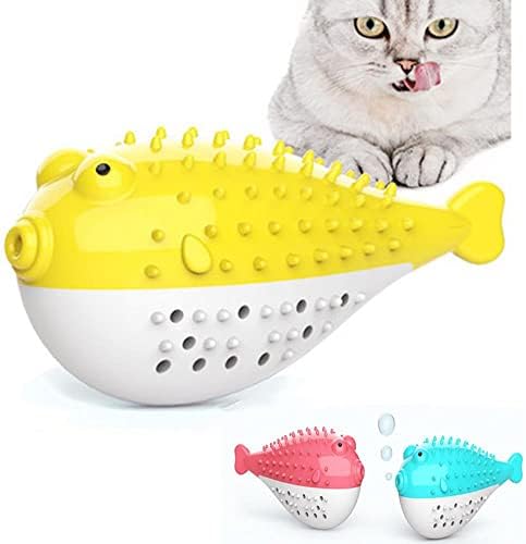 Оалк мачка играчка риба форма четка за заби за полнење мачка симулација риба заби лошо чистење моларно моларно играње за гризење миленичиња