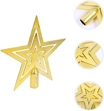 НОЛИТОЈ 9 парчиња златна Ѕвезда ѕвезда завршува Топпер Пентаграм Дрво Топпер Дрво Златен Декор Дрво Топпер Голем