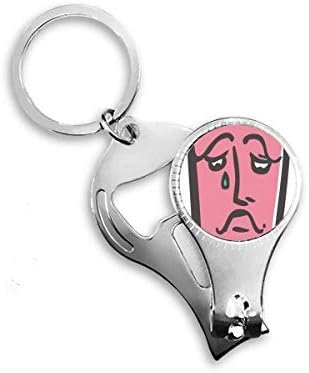 Тажна апстрактна скица за лице розово нокти прстен прстен клуч за шишиња со шишиња со шише