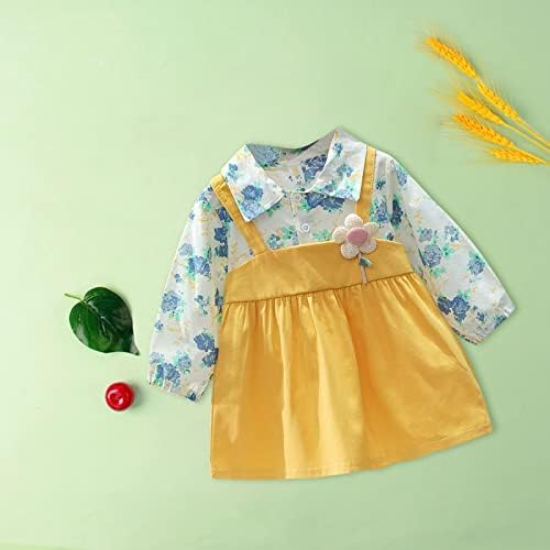 Девојки Пролет Детски Јапонски Мори Цвет за печатење на цвеќиња за залепување на фустан од принцеза пролетен и летен самовила фустан