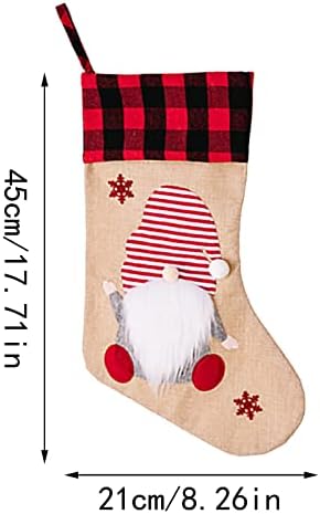Канделабра ламби нијанси со мониста големи чорапи чорапи Божиќни украси домашни празници Божиќни забави украси виси мониста