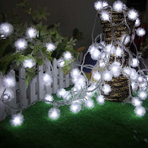 Amants01 16.5ft/5m батерија оперираше 40 LED furry снежни топки жици светла Глуварче Божиќни самовила за празник, свадба, забавна декорација