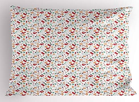 Ambesonne Hobby Pillow Sham, работилница за ракотворби за шиење на ракавици за ракавици за предиво иглички ножеви, декоративна стандардна големина