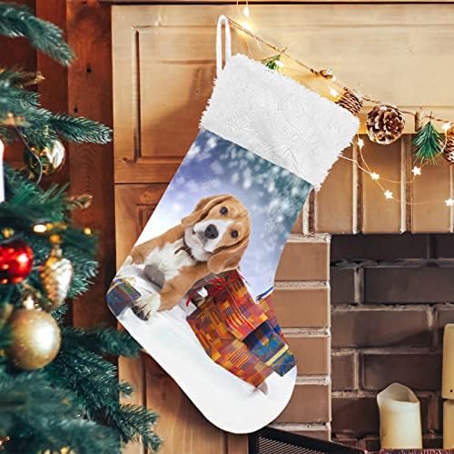 Алаза Божиќни чорапи Млада Бигл со подароци Божиќни класични персонализирани големи декорации за порибување за семејни празнични