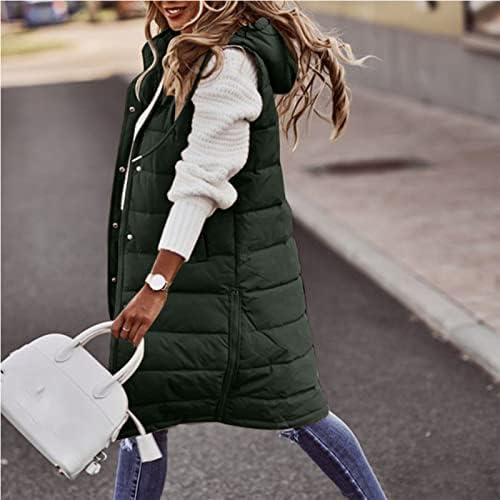 Јутарал јакни за жени есен зима 2022 случајно лабаво светло светло капчиња со цврсти држачи без ракави со џебови со џебови
