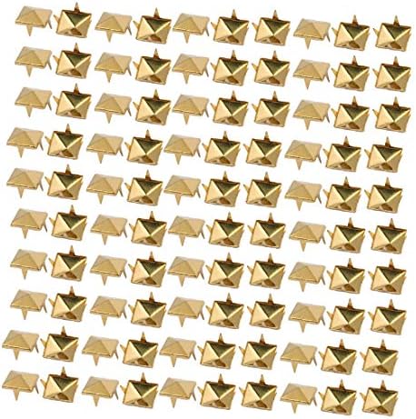 Нов LON0167 100PCS 9мм квадратен облик на хартија Бред златен тон за сноп -книги DIY занает (100 Stücke 9mm Quadratisch Papier Brad Gold Ton