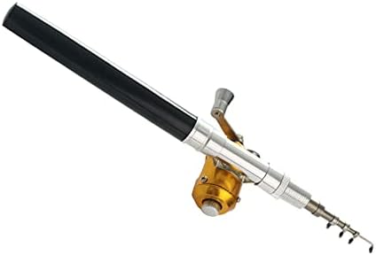 Риболов пенкало, алуминиум легура FRP мини преносен телескопски џеб пенкало Облик Патување мраз мраз риболов Полбол риболов ролна комбо