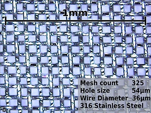 Ткаена Жичана Мрежа, Решетка 325 – Решетка 0,054 мм - Со Иноксија Големина На Сечење: 30см х 30см