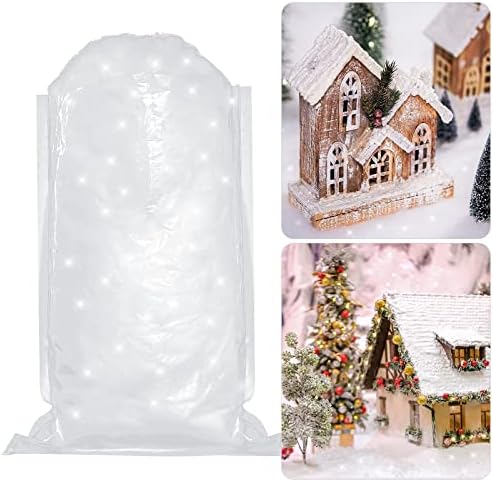 Божиќна Лажна Декорација На Снег Сјај Вештачки Снег Меки Снежни Влакна Памучен Декор Внатрешен Бел Мек Божиќен Снег За Божиќна