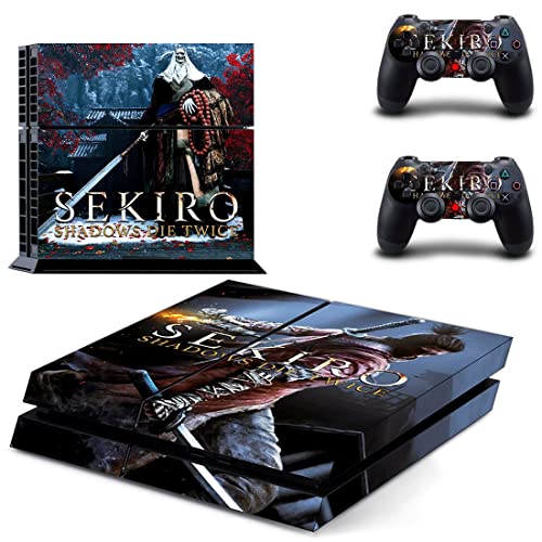 Игра Sekirong Die и двапати Shinobi Shadow PS4 или PS5 налепница за кожа за PlayStation 4 или 5 конзола и 2 контролори Декал Винил V13033