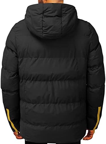 Ubst Down јакни за мажи, зимски памук со памук топол палто, патент во боја, палто, палто за ветерници за надворешна облека со качулка