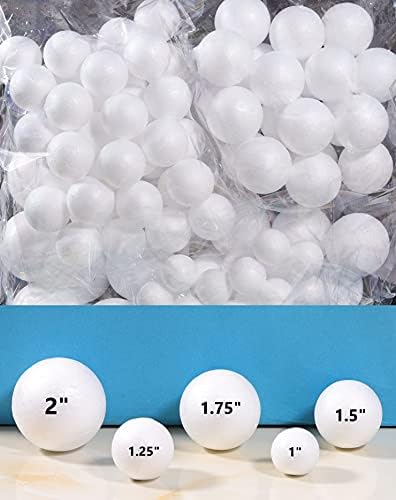 Занаетчиски топки - 4 инчи - Полистирен топки од пена за занаетчиство и декорација на DIY од мојата куќа за играчки | Бела боја