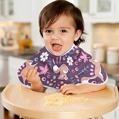 Yyzzh Среќен лисја од верверица на пурпурните муслински крпи за бебе за бебе 4 пакувања памучни бебиња за миење садови за момчиња