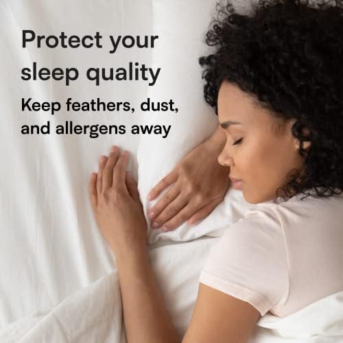 4 Заштитни перници за перници Доказ за доказ за пердуви 20x26 инчи 3-4 микрони со големина на пори Премиум памук сатеен мешавина