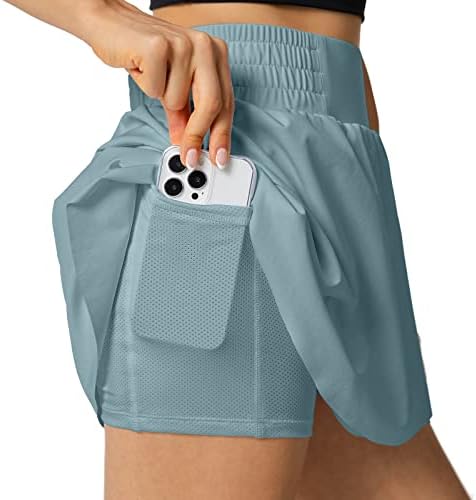 Хаудинд тенис Скартс здолништа за жени со џебови со проточен плетенски голф спортски атлетски здолништа шорцеви со еластично влечење