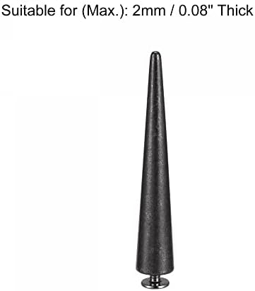 Uxcell 10x55mm завртки за завртки, 15 сетови цврсти кожни столпчиња за шипка за DIY црна