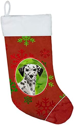 Каролина богатства CK3987CS Божиќни снегулки Далматијан Божиќно порибување, камин што виси чорапи Божиќна сезона Декора за украси за семејство