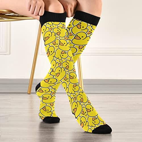 Слатки чорапи за компресија на патка за жени и мажи со долги чорапи за водење велосипедска атлетска медицинска сестра