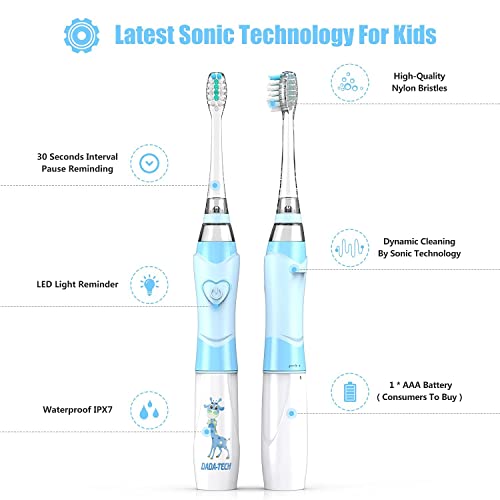 Дада-Техника Детска електрична четка за заби сина со глави за замена
