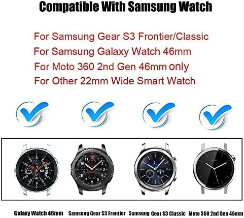 Компатибилен Samsung Gear S3 Frontier/Samsung Galaxy Watch 46mm ленти, 22мм силиконски каиш за замена за дишење за брзо ослободување за брзина