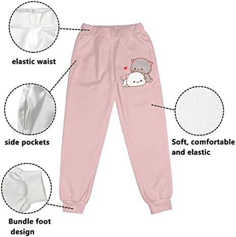 Showudesigns sweatpants за девојчиња 4-15 години лесни панталони со џебови