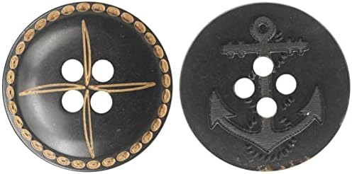 5 парчиња црни сидро рогови копчиња за обичен костум јакна блејзер цветна starвезда природни додатоци за шиење DIY занаетчиски материјали