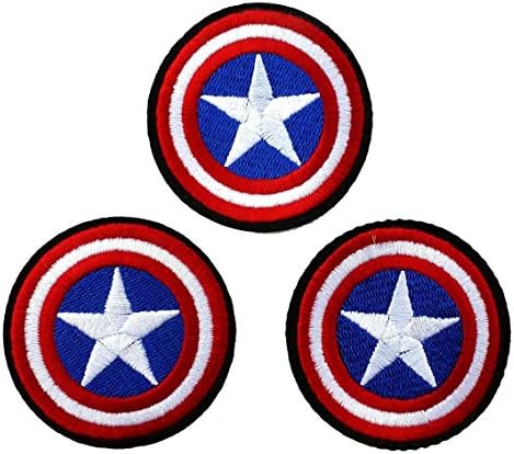Pack3 Captain Shield Iron на лепенка 2,7 инчи Апликација за лого ткаенина