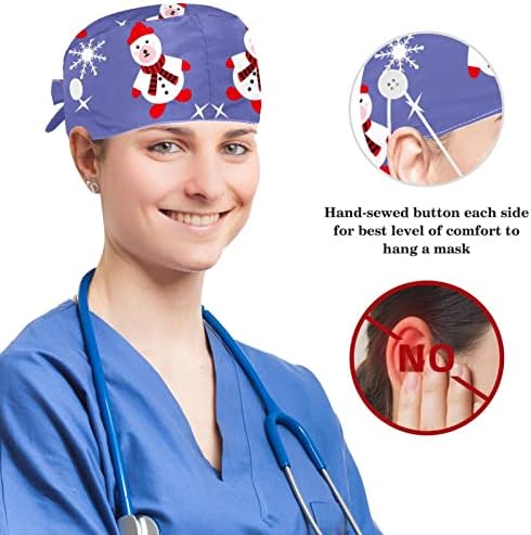 Медицинска медицинска сестра капачиња жени долга коса, музика со кучиња, прилагодливо работно капаче со копче и лак за коса