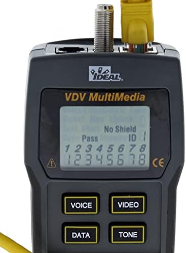 Ideal Industries, Inc. 33-856 VDV Multimedia Voice/Data/Video Wiremap Tester, Електричен тестер за CAT3/5/5E/6/6A, RG-59/6/6 Quad кабли,