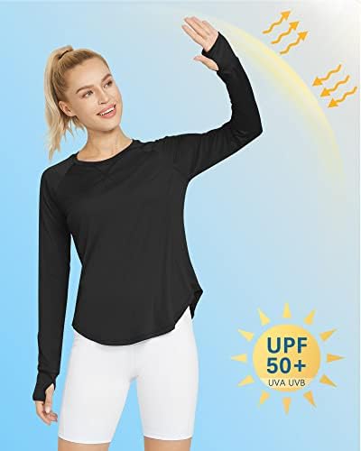 G4free женски UPF 50+ UV кошули со долг ракав тренингот Сонце кошула на отворено салата за пешачење со врвови за брзо суво лесна категорија