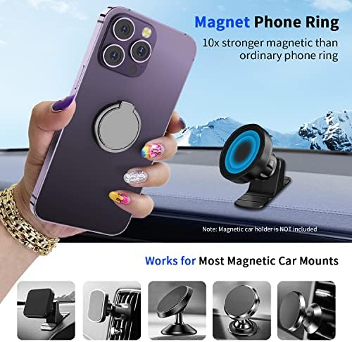 Магнетна телефонска зафат за која било метална површина [4 силни магнети] Телефонски прстен за магнет за магнетски држач за магнетни автомобили