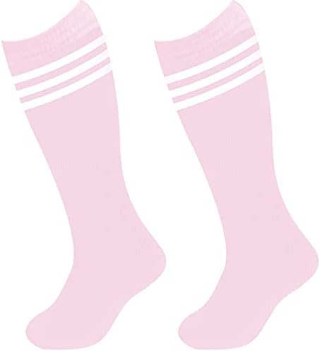 Детски детски фудбалски чорапи памучни мали деца фудбалски чорапи ленти колено високи цевки чорапи спорт детски чорапи за момчиња