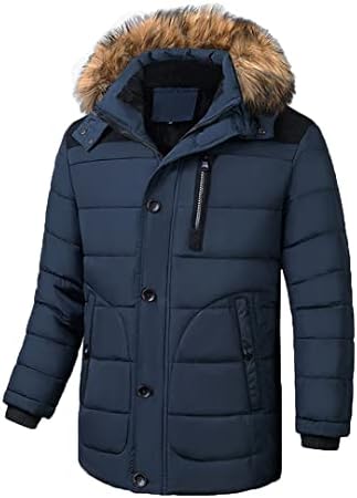 Pegsmio Зимски машки паркиски палто Топло ветерница Дебела класична витернална деловна јакна