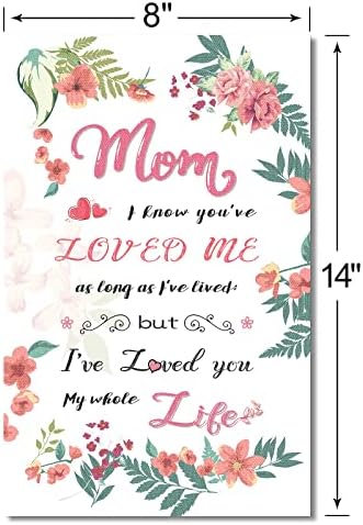 Подароци за поема за платно за платно за мајката Денот на мајката wallидна уметност Декорирајте ， табела со цветни отпечатоци врамени