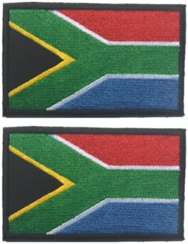 2 парчиња знаме од Јужна Африка извезени закрпи за везена крпа за крпа за лепенка кука и јамка извезена лепенка