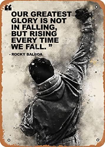 Ysirseu Rocky Balboa Quote Metal Clign знак 8 x 12 во филм гроздобер постер човек пештера декоративна