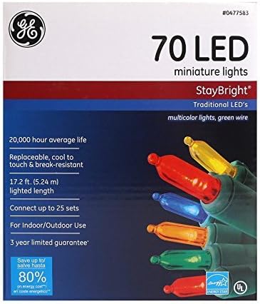 General Electric GE & Energy Star Staybright 70 LED Multi Muliature Miniature Lights