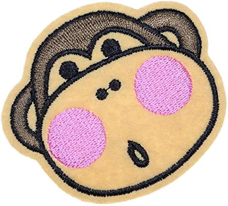 JPT - глава на мајмуни симпатична цртана филмска везена апликација железо/шијте на закрпи со значка симпатична лого -лепенка на