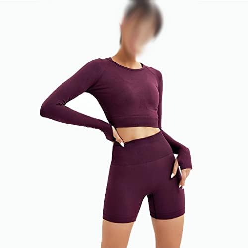 Mmllzel со две парчиња костум жени беспрекорни јога поставени теретани за вежбање спортска облека со високи хеланки на половината