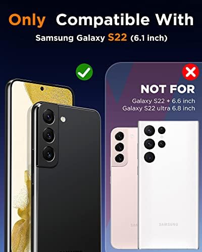 Oneagle [4 во 1] За Случајот Samsung Galaxy S22 [Не За S22+], Случај Galaxy S22 5G со [9h HD Заштитник На Екранот+Заштитник на Објективот на