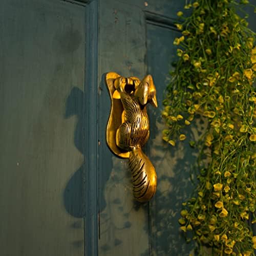 Индиски Полица Месинг Верверица Врата Тропач За Главната Врата - Златна Врата Месинг Декорација - Викторијански Стил Главна Врата