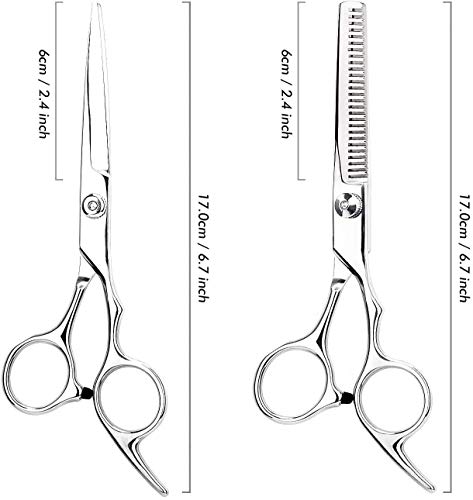 ЈНР Професионални Фризерски Ножици Чистење На Косата Сет 5 Во Мет Сребрен Комплет