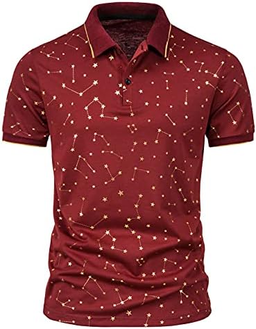 Машки кошули за машки голф модни летни летни летни кошула со кратки ракави, печати лаптолна кошула Топ кошули Краток ракав