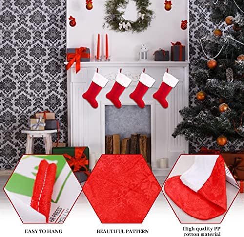 4 парчиња мека Божиќна декорација за порибување Божиќни подароци за деца совршени за украсување на дрво дома или камин на отворено виси