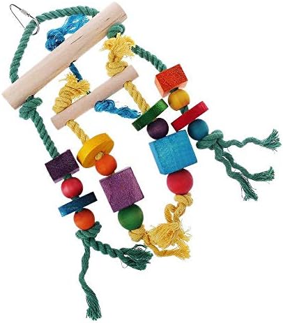 Scdcww шарени мониста sвона играчки суспензија висечки мост ланец Пет птици џвакани играчки за деца дома украси