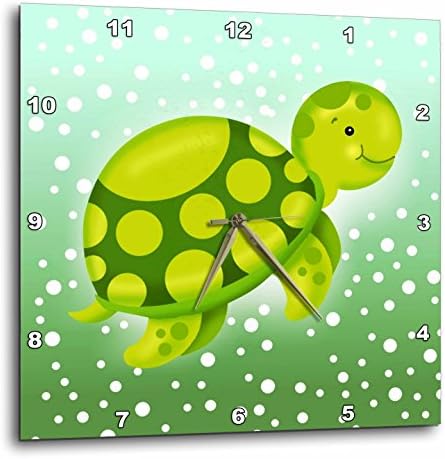 3dRose 3D Роза Симпатична Зелена Бебе Желка Пливање Во Облак Од Меурчиња-Ѕиден Часовник, 15-инчен