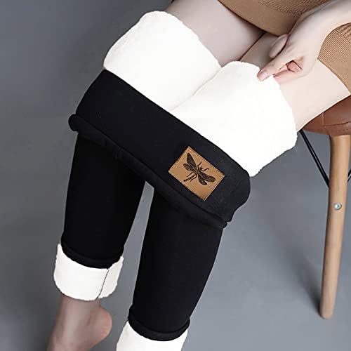 Здфер руно наредени хеланки за жени топло зимско тесно густо кадифено кашмир панталони еластични половини кадифен џогерни панталони