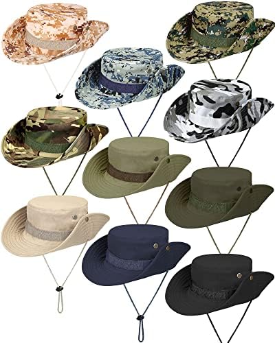 10 парчиња широки облици на корпа за капачиња Камо Камо цврста УВ сонце заштита риболов капа за мажи кои пешачат во лов на сафари
